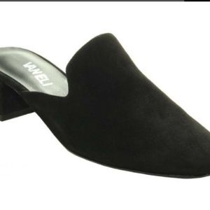 Van Eli Fedor black suede mules. Worn once
